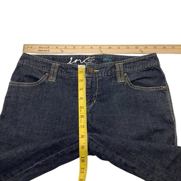INC Soft Denim Slim Fit Blue Denim Jeans Cropped Cuffed Stretch Women Size 4 - Picture 5 of 8